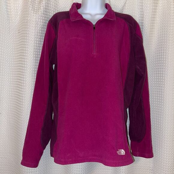 Women’s XL Fleece Sweatshirt The North Face Purple TKA-100 Lightweight - Picture 1 of 8